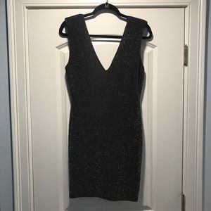 Black & Silver Sparkle Mini Dress